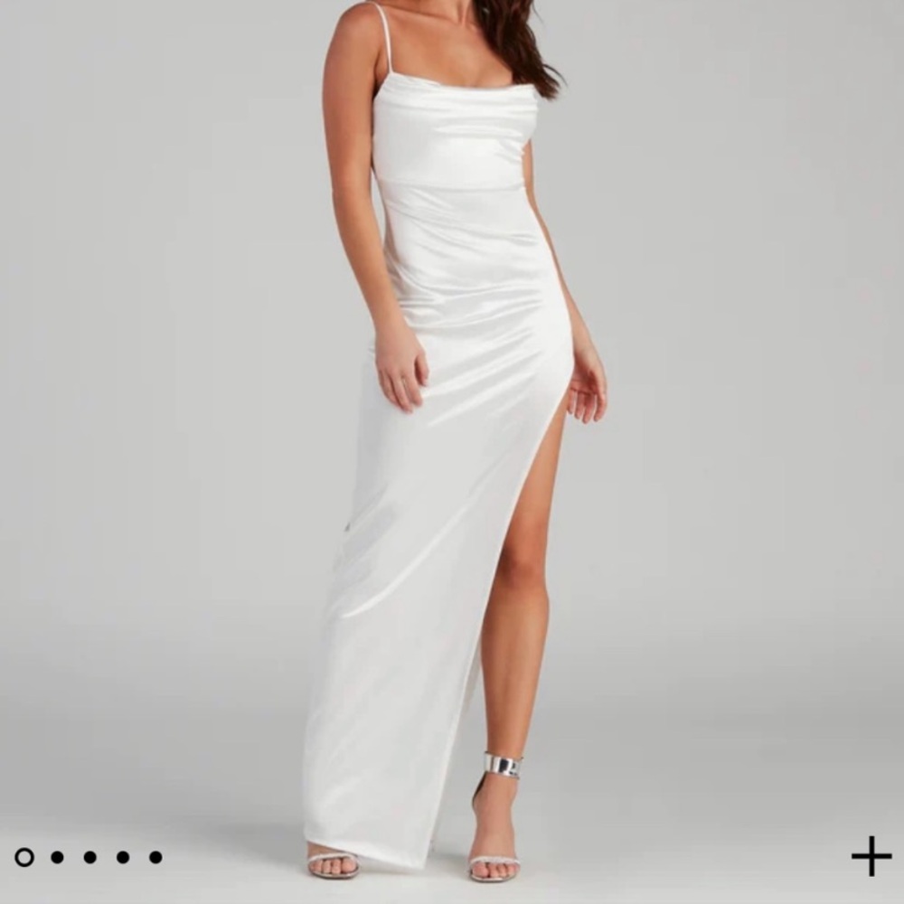 NWT Windsor Lola High Slit Dress XS Off White